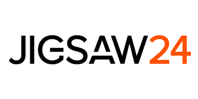 JIGSAW24 logo featuring the brand name in black with the number 24 highlighted in orange.